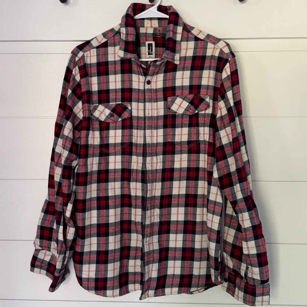 Howe Red and Black Checkered Casual Shirt, Men’s M